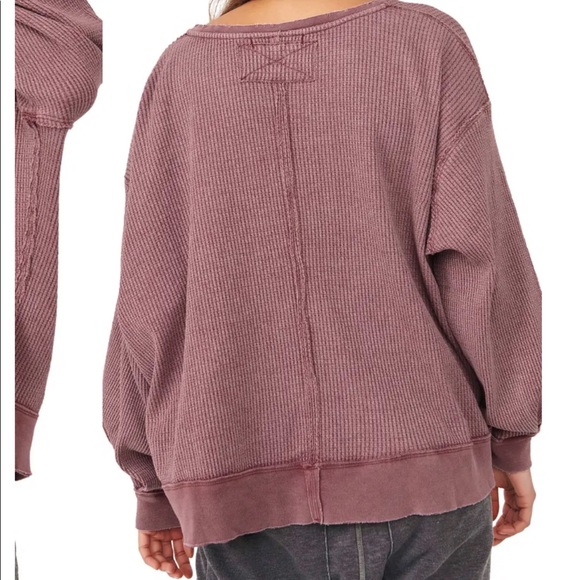 Free People Waffle Long Sleeve Top - Picture 7 of 8